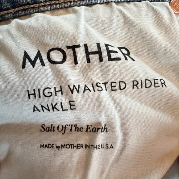 MOTHER SUPERIOR High Waisted Rider Ankle Jeans - Size 28 in Salt of the …